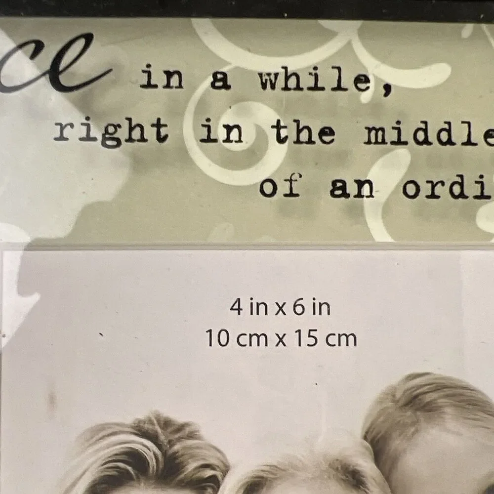 Black Wood 4x6 Photo Frame Rectangle Portrait Display, 1 Photo,